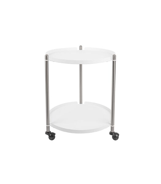 Table d'appoint Thrill - Steel Nickel, White - 42,5x52cm