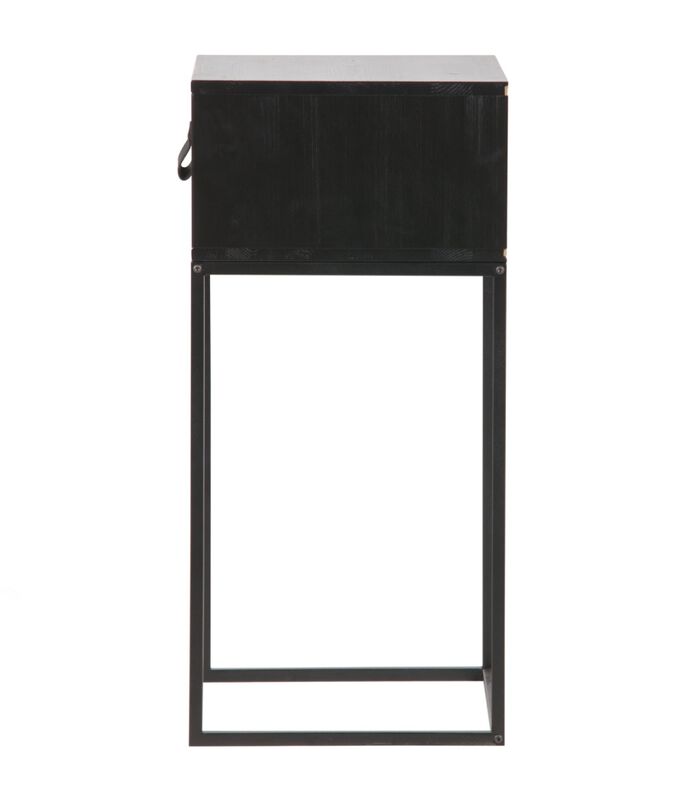 Table de chevet - Métal/bois - Noir - 74x40x35 cm - Zola image number 3