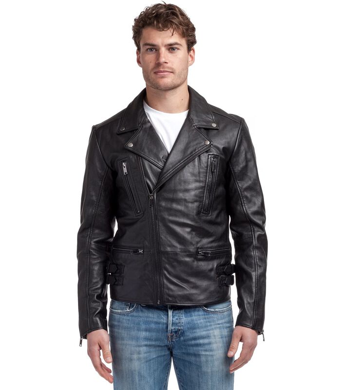 ANTON Blouson biker Anton en cuir de mouton image number 1