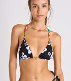 Zwart triangel bikinitopje met bloemenprint Braro Sunmuse image number 0