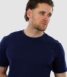 Knitted T-Shirt - Korte Mouw - Navy / Donkerblauw - Regular Fit - Excellent Katoen image number 2
