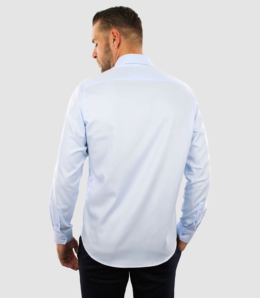 Chemise sans repassage - Bleu clair - Coupe Slim - Coton Sergé - Manches Longues