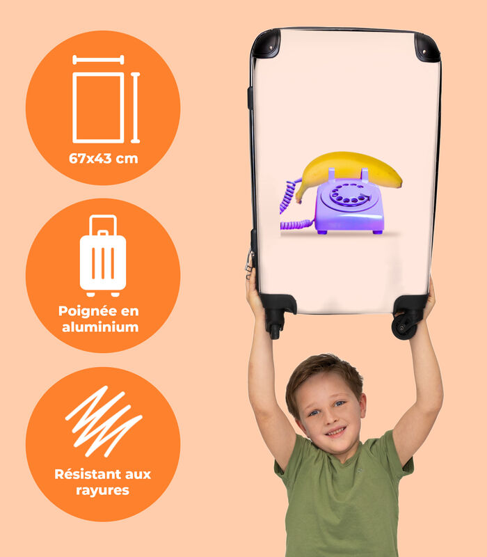 Bagage à main Valise avec 4 roues et serrure TSA (Banane - Téléphone - Violet - Jaune) image number 2