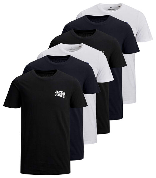 T-shirt JJECORP LOGO TEE O-NECK 3PK Set van 6