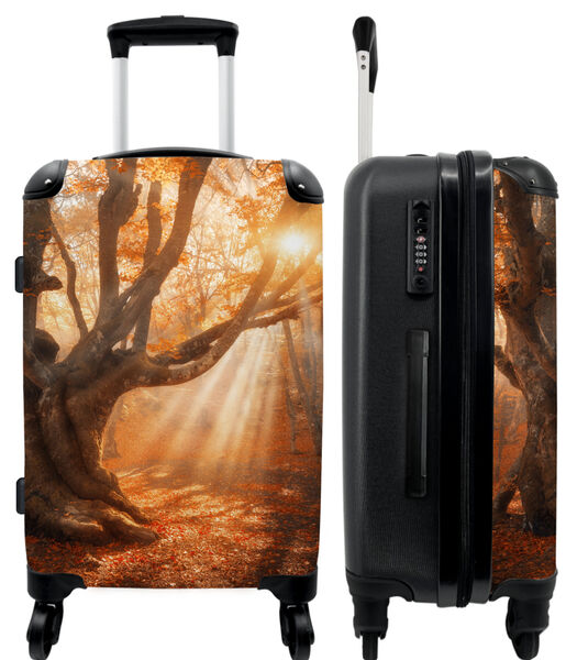 Handbagage Koffer met 4 wielen en TSA slot (Bomen - Zon - Herfst - Bos)