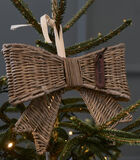 Kerstbal Rattan, Kerstboomdecoratie, Kerst Ornament, kerstbal kerststrik - Rustic Rattan Jacky Bow Tree Topper - Handgevlochten Rotin, Bruin image number 1