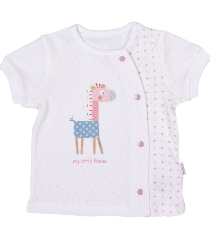 Biologisch Katoenen Baby T-Shirt en Korte Broek Set Giraffenmotief image number 1