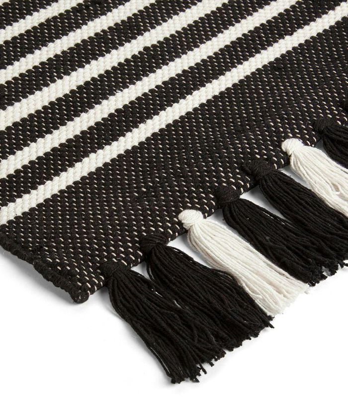 Badmat Stripes & Structure Zwart Wit image number 1