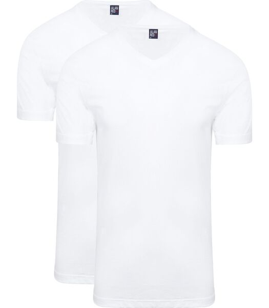 West-Virginia T-shirt V-Hals Wit (2Pack)