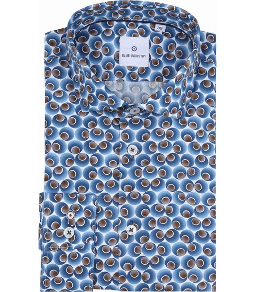 Overhemd Print Kobaltblauw