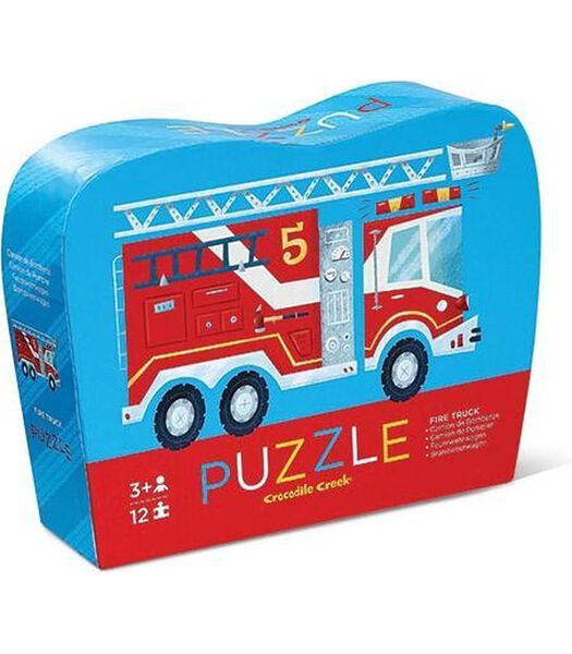 mini puzzel Brandweerwagen - 12 stukjes