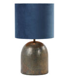 Cilinder Lampenkap Velours - Petrol Blue - Ø35x30cm image number 3