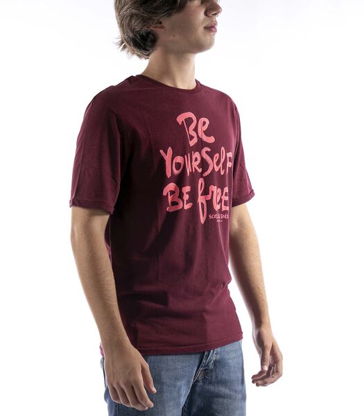 Schotch T-Shirt & Bordeaux Katoenen-Linnen T-Shirt