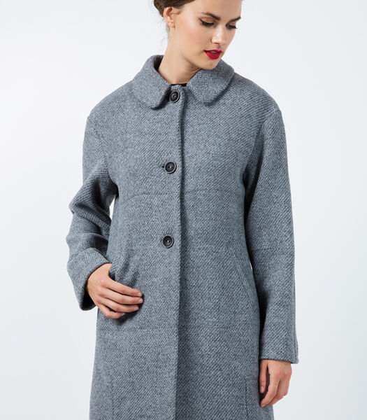 Manteau gris oversize à épaules tombantes