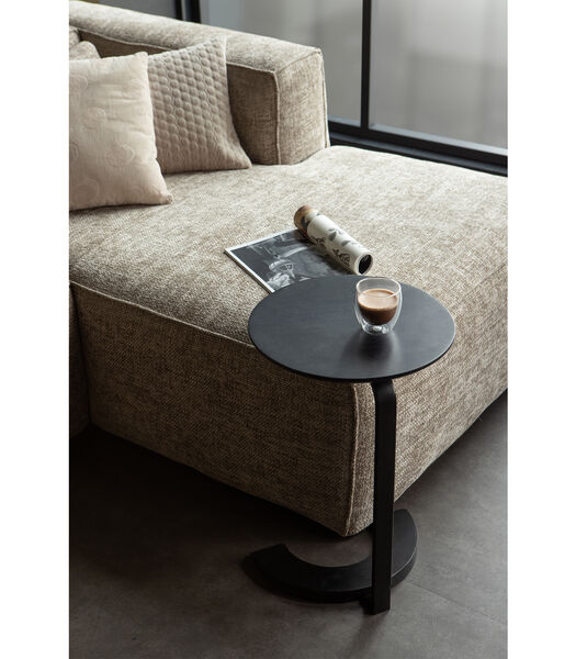 Table d'appoint - Métal/bois - Noir - 57x39x39 cm- Floor