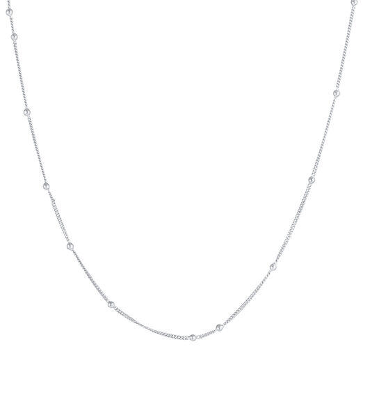 Halsketting Dames Curb Chain Balls Basic Minimal Trend In 925 Sterling Zilver