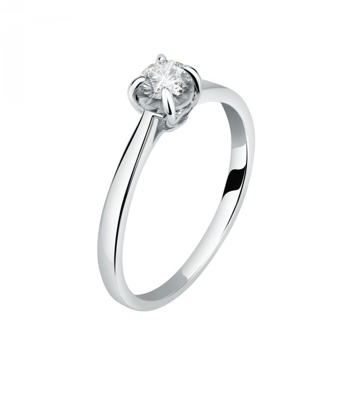 Ring in 375 witgoud, ecologische diamant image number 0