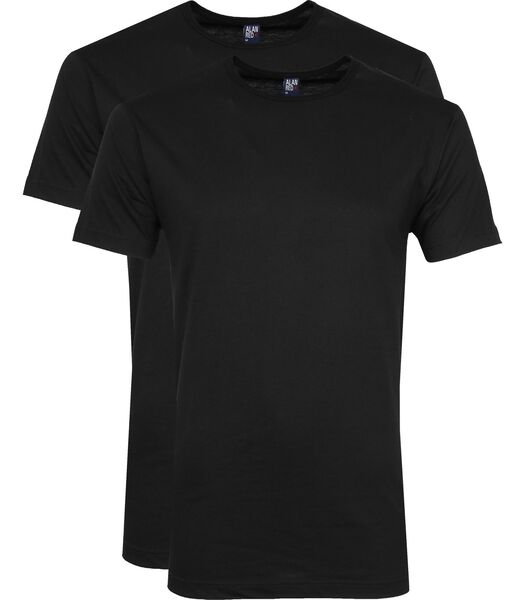 Derby O-Hals T-Shirt Black (2Pack)