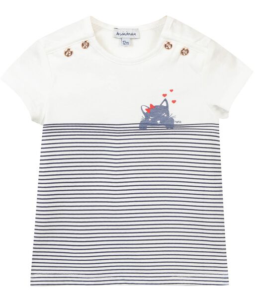 T-shirt met korte mouwen en kittenprint