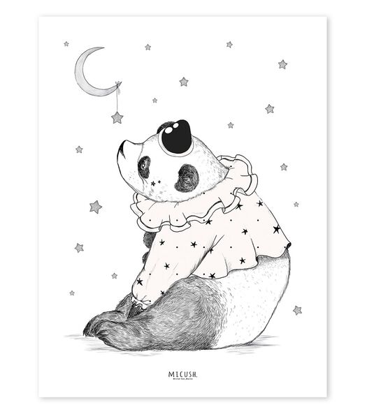 DREAMY - Kinderposter - panda en sterren