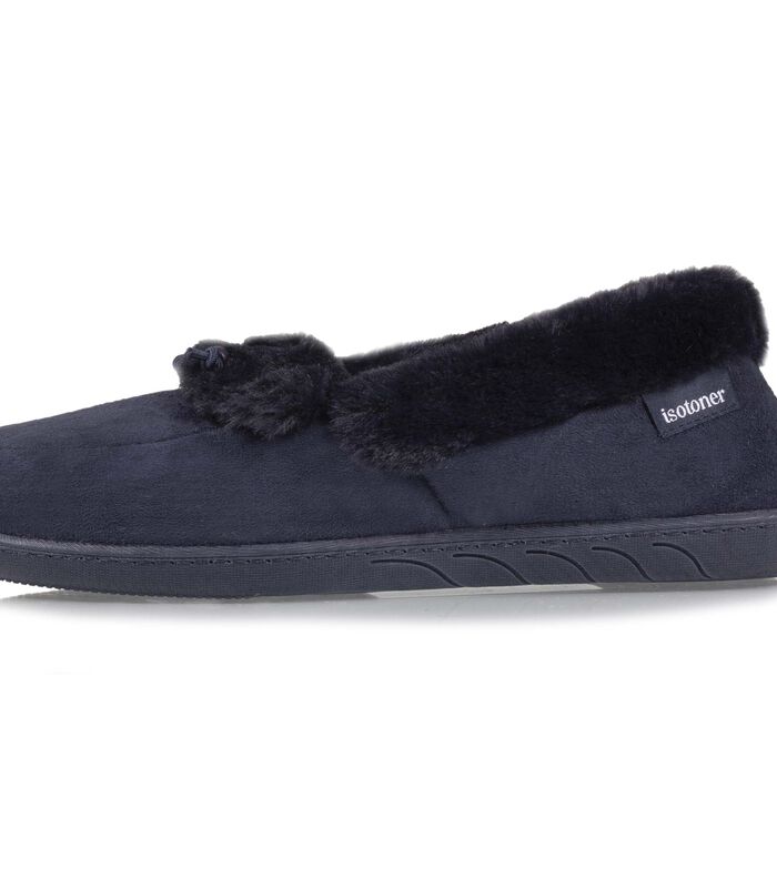 Dames Moccasin Slippers Navy image number 2