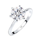 Ring Dames Verlovingsring Met Kristallen In 925 Sterling Zilver image number 4