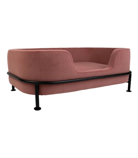 Pet Sofa Puffed - Velvet Roze - 63x42x24,5 cm