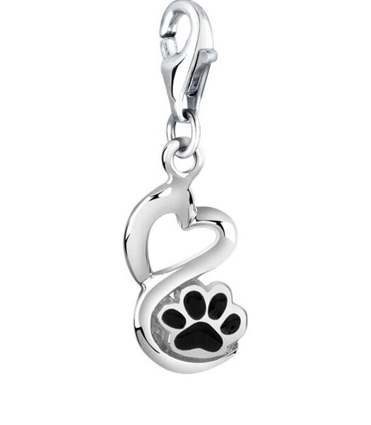 Amulette Pendentif Coeur Patte Chien Amour Argent 925