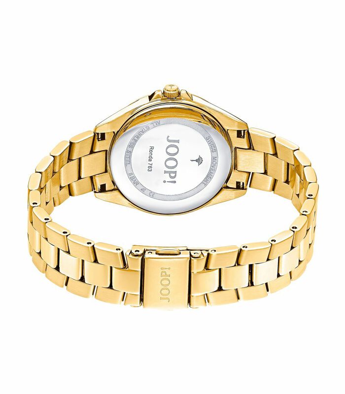 Quartz horloge voor dames, roestvrij staal IP goud image number 1