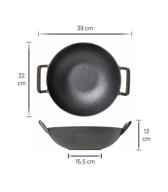 Poêle à wok  / Wadjan - Fonte - ø 32 cm - Sans revêtement antiadhésif image number 4