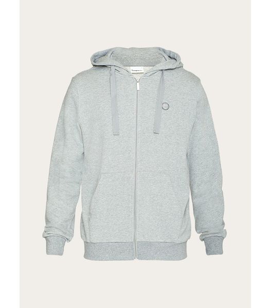 Zip-up hoodie met kangoeroe badge ASK