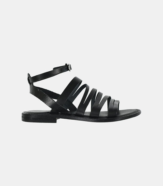 Sandales plates multibrides noires