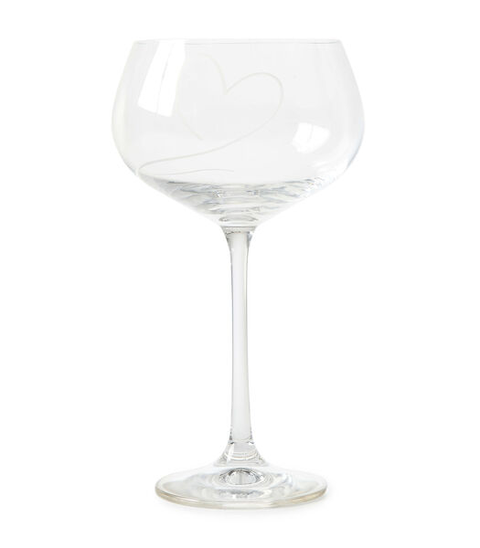 verre à vin blanc avec coeur gravé - With Love - Transparent - 550 ml