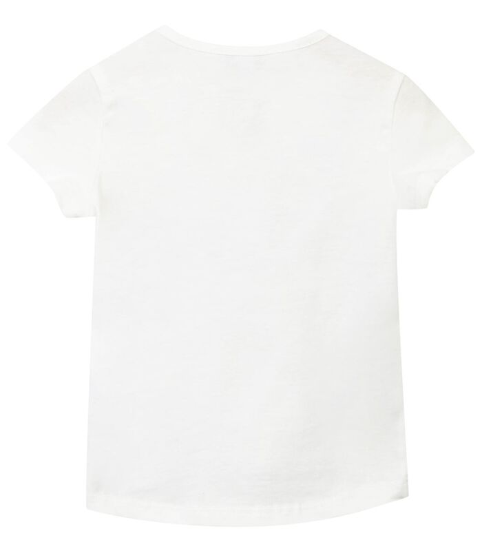 T-shirt met korte mouwen en kittenprint image number 1