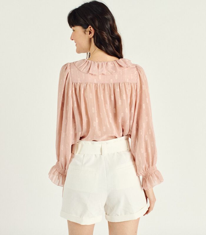 Transparante blouse met V-hals VANDA image number 3