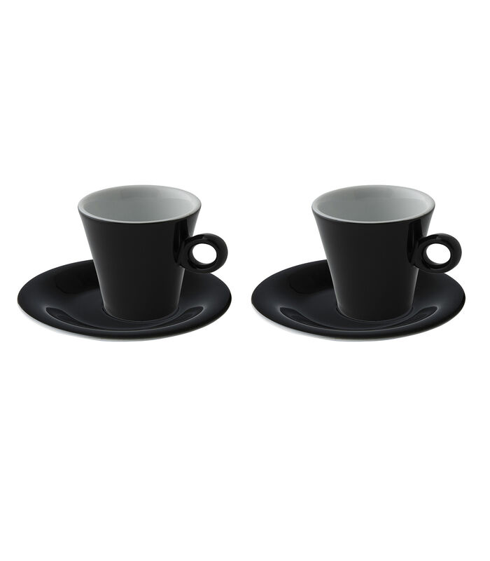 Tasse à café et soucoupe  Finn Color 15 cl 15,5 cm Porcelaine noire 2 pièce(s) image number 0