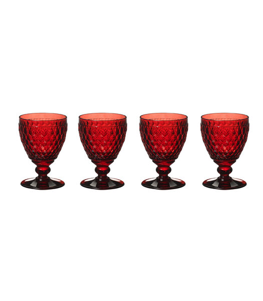 Witte wijn set, 4-dlg., rood Boston coloured