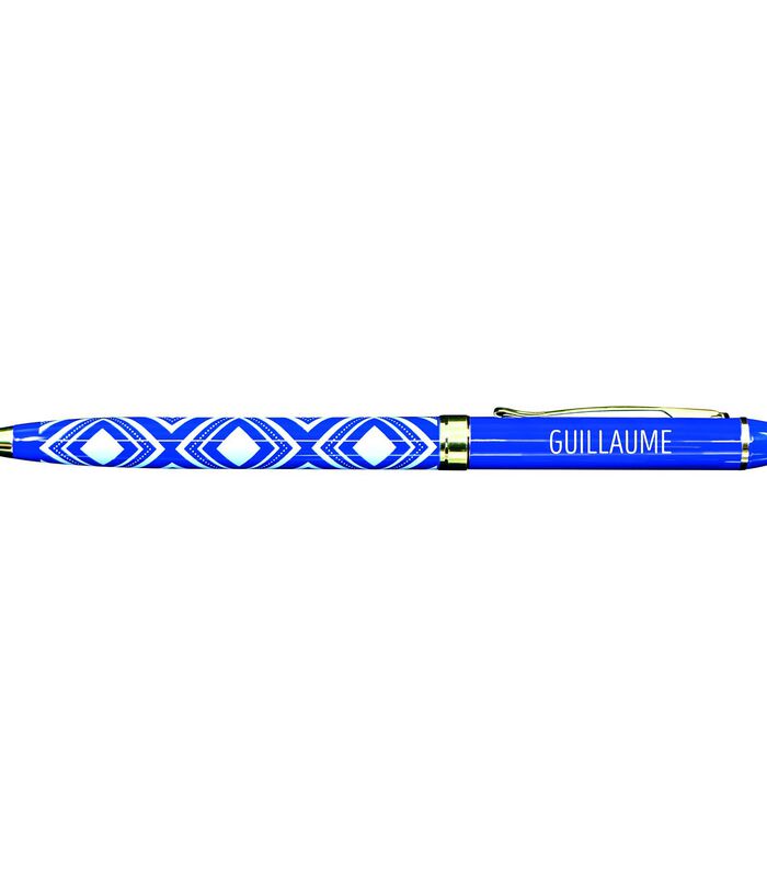 Fijne pen in gelakt metaal blauw- Guillaume image number 0