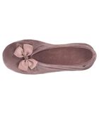 Chaussons Ballerines Femme Nœud gros-grain Taupe image number 1