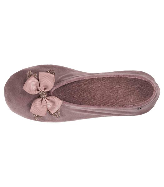 Chaussons Ballerines Femme Nœud gros-grain Taupe
