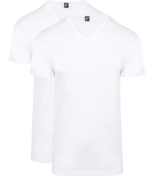 Alan Red T-Shirt Vermont Col-V Blanc (Lot de 2)