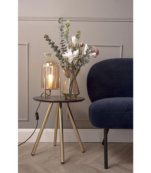 Lampe de table Glass Bell - brun ambre/or - 30x16cm