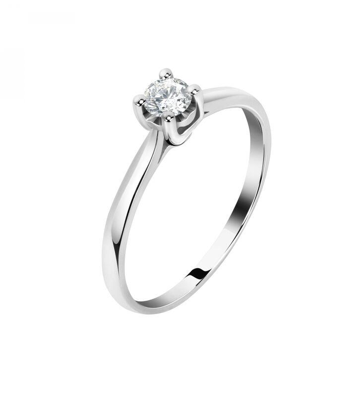 Ring in 750% witgoud, diamanten in het laboratorium gegroeid LIVE DIAMOND image number 0