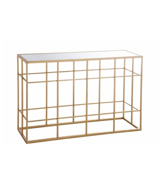 Gold - Table d'appoint - rectangulaire - plateau en verre blanc - structure en métal - couleur or