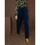 Pantalon indigo en velours côtelé souple image number 0