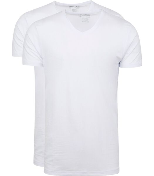 Slater T-shirts 10+10 Col V Lot de 2 Blanc