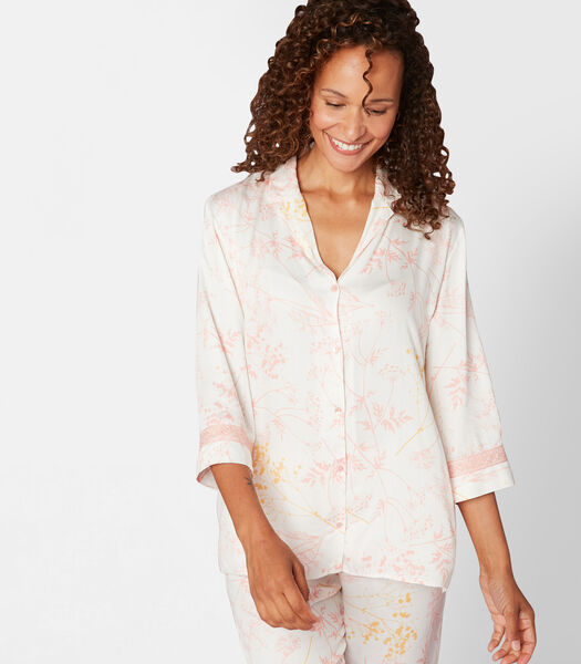 Bedrukte pyjama van viscose CASAMANCE 506 - koraalrood/roze
