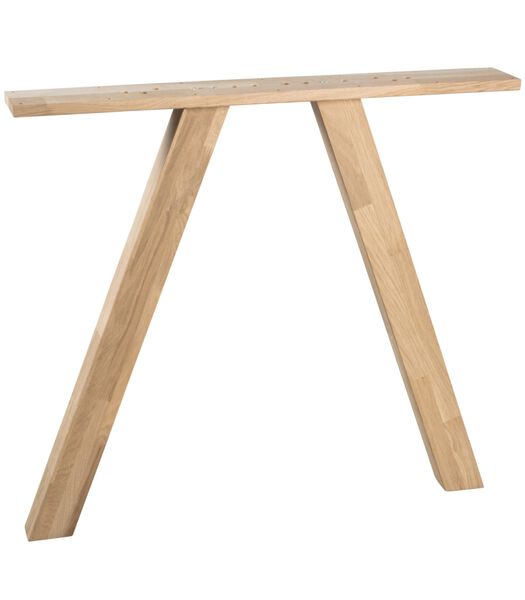 Lot de 2 pieds de table à 3 positions - Chêne massif  - Transparente - 72x79x10 cm - Tablo