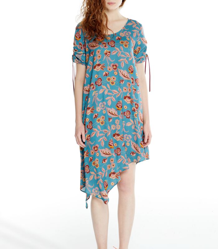 Asymmetrische jurk ROSAFA met bloemenprint image number 0