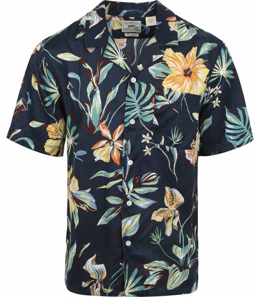 Overhemd Short Sleeve Navy Sunset Flora